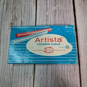 Colored Chalk Artista 12 Sticks Multicolor Vintage Binney Smith Retro